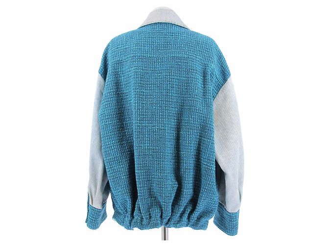 Chanel Jeans- und Tweedjacke Blau - Ansicht 2