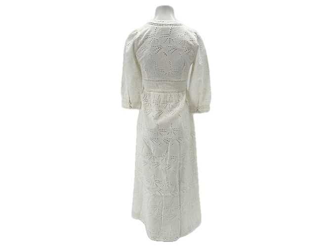 Autre Marque Vestido largo blanco de algodón con bordados MAISON 123 - vista 2