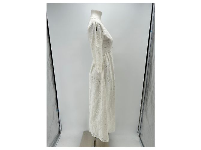 Autre Marque Vestido largo blanco de algodón con bordados MAISON 123 - vista 3