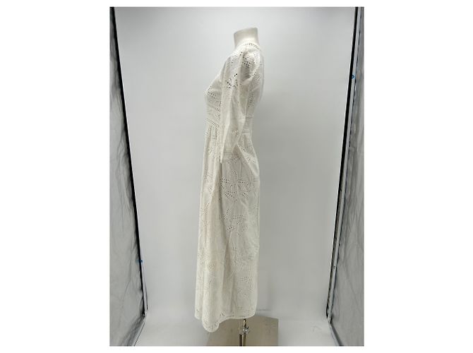 Autre Marque Vestido largo blanco de algodón con bordados MAISON 123 - vista 4