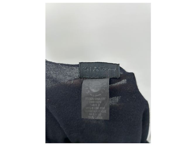 Zadig & Voltaire Schwarzes Top mit Strass auf den Schultern - Ansicht 5