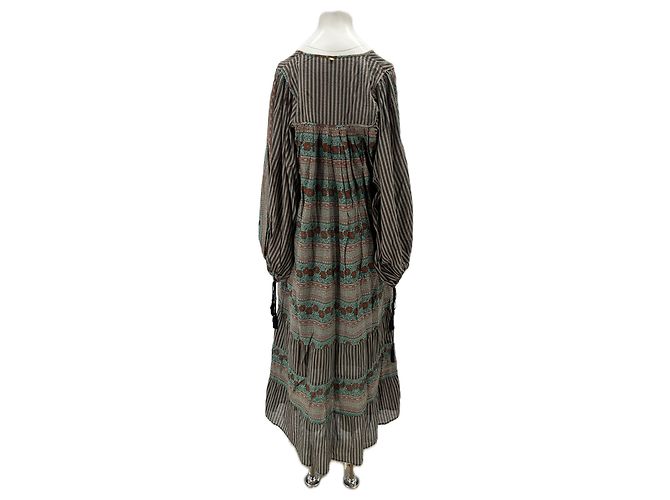 Antik Batik Vestido largo estampado en algodón Verde - vista 2