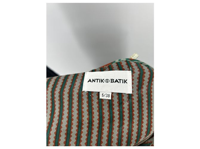 Antik Batik Vestido largo estampado en algodón Verde - vista 5