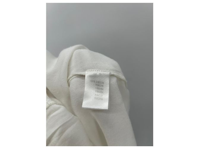 Antik Batik Vestido blanco con cuello bordado en marino - vista 6