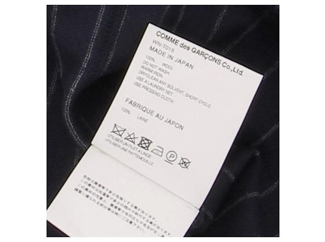Comme Des Garcons Gestreifter Woll-Hoodie Marineblau - Ansicht 6