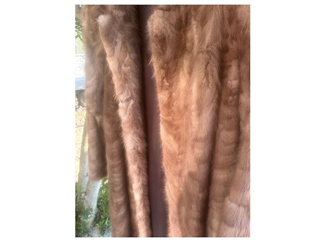 Autre Marque Abrigo largo de piel de visón Castaño Beige Castaña Marrón claro Caramelo - vista 4