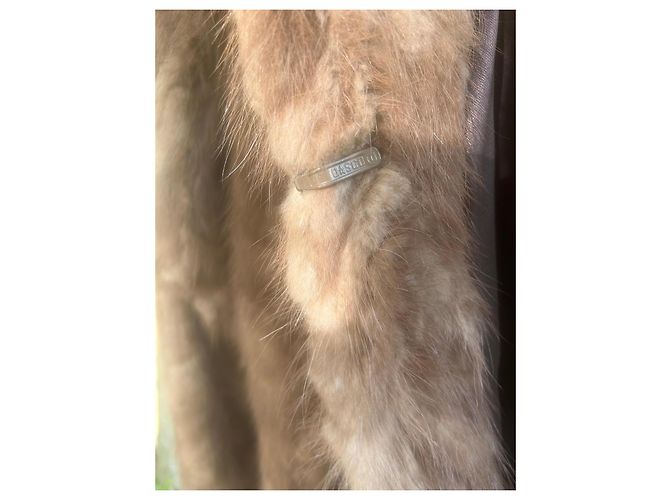 Autre Marque Abrigo largo de piel de visón Castaño Beige Castaña Marrón claro Caramelo - vista 5