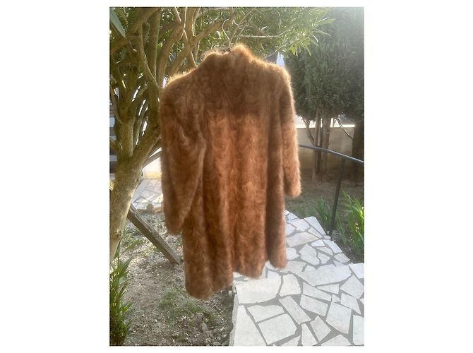 Autre Marque Abrigo largo de piel de visón Castaño Beige Castaña Marrón claro Caramelo - vista 8