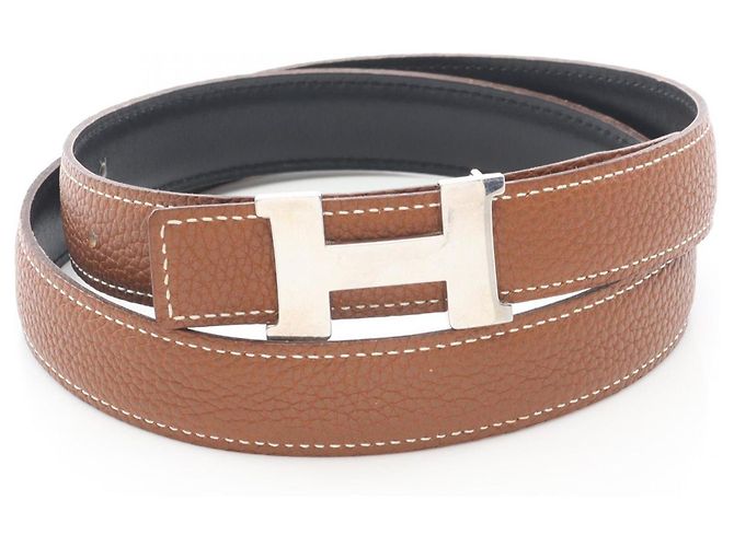 Cinto H Constance da Hermès Marrom Preto Dourado - vista 6