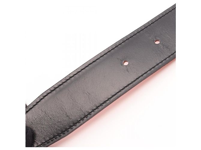 Ceinture H Guilloché Constance d'Hermès Noir Orange - vue 7