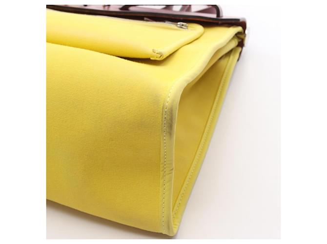Borsa Hermès Herbag Zip PM D'oro Bordò Giallo - vista 10