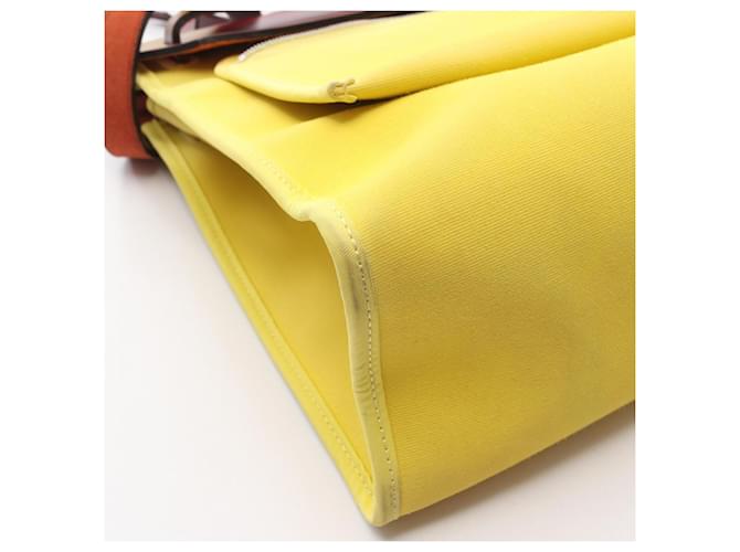 Borsa Hermès Herbag Zip PM D'oro Bordò Giallo - vista 11