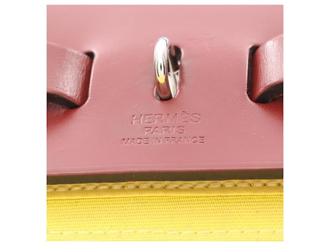 Borsa Hermès Herbag Zip PM D'oro Bordò Giallo - vista 4