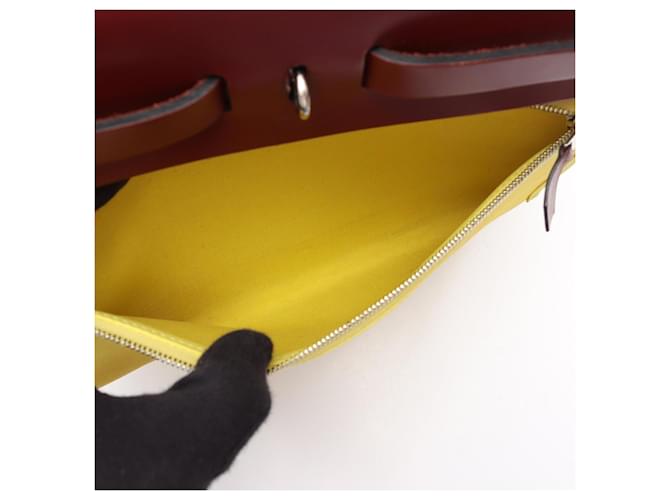 Borsa Hermès Herbag Zip PM D'oro Bordò Giallo - vista 8