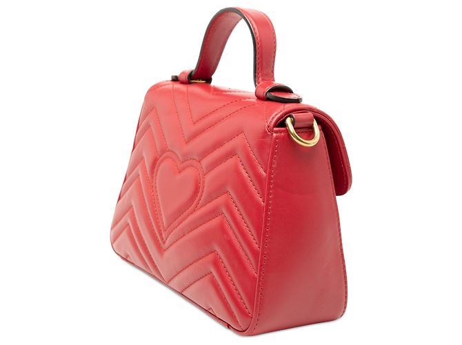 Borsa a mano Gucci Mini GG Marmont Matelassé in pelle rossa Rosso - vista 2