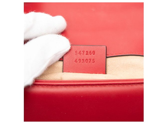Borsa a mano Gucci Mini GG Marmont Matelassé in pelle rossa Rosso - vista 6