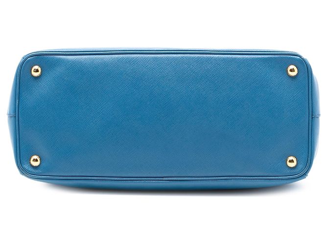 Borsa Prada Galleria Double Zip in Saffiano Lux blu grande Blu chiaro - vista 3