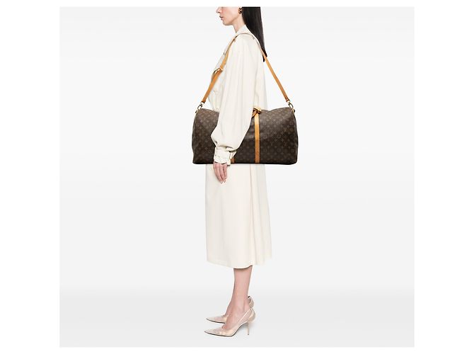 Louis Vuitton Keepall Bandoulière 60 Monogram Marrone - vista 7