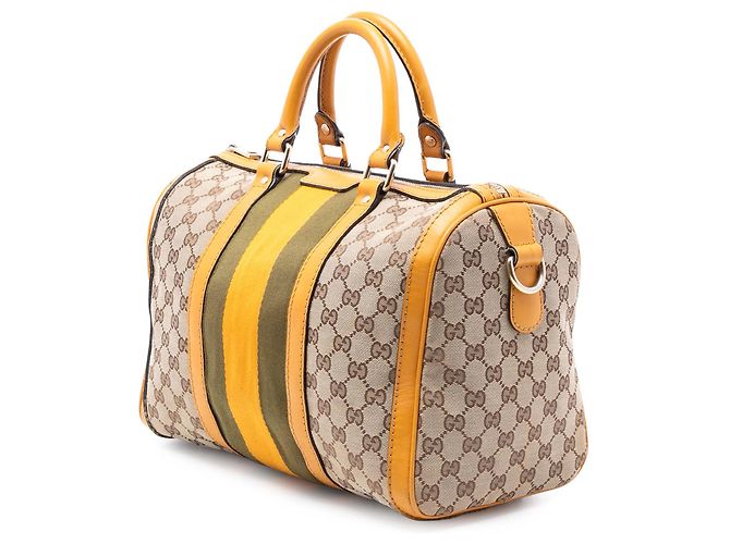 Gucci Beige Medium GG Canvas Web Joy Boston Bag - Ansicht 2