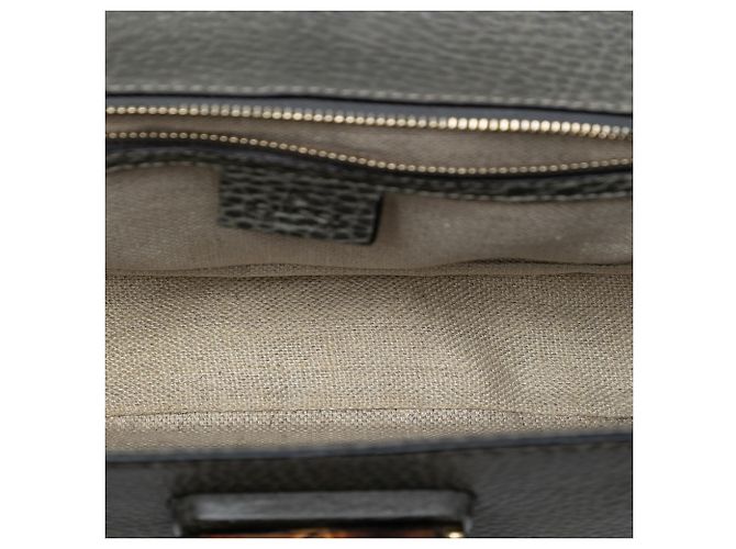 Gucci Graue Mittelgroße Kalbsleder New Bamboo Handtasche Braun - Ansicht 4