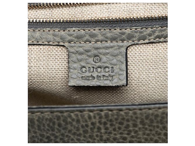 Gucci Graue Mittelgroße Kalbsleder New Bamboo Handtasche Braun - Ansicht 5