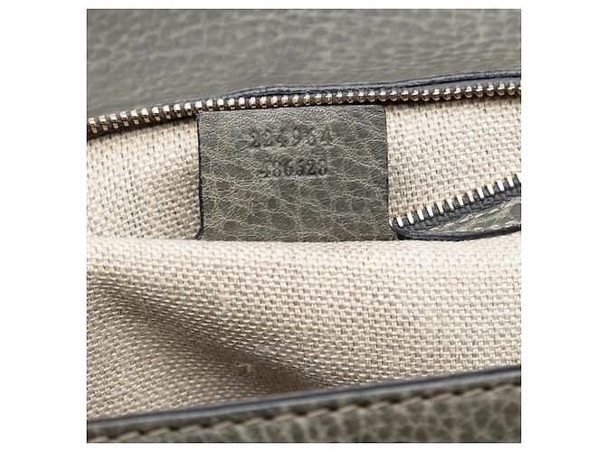 Gucci Graue Mittelgroße Kalbsleder New Bamboo Handtasche Braun - Ansicht 6