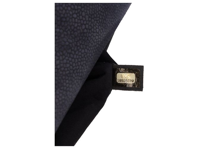Chanel Blu Grande Flap Boy in Caviar Iridescente Blu navy - vista 6