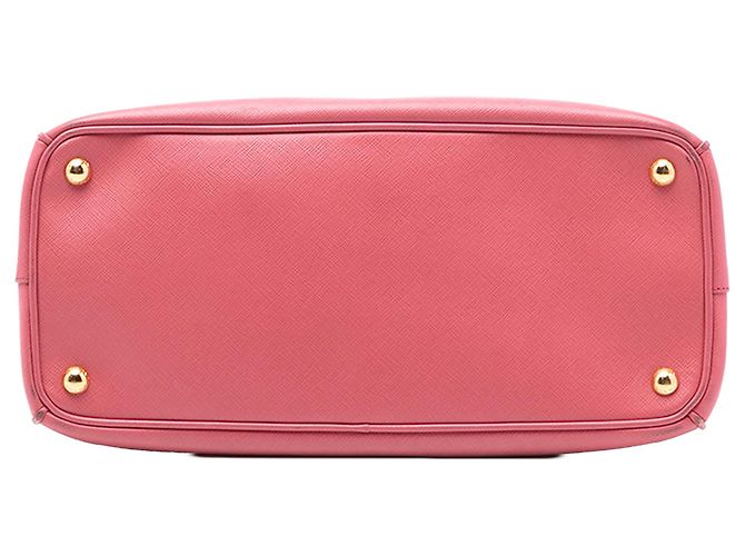 Bolsa Prada Galleria Double Zip em Saffiano Lux rosa médio - vista 3