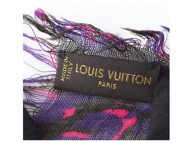 Seiden- und Kaschmirschal von Louis Vuitton Schwarz Lila - Ansicht 2