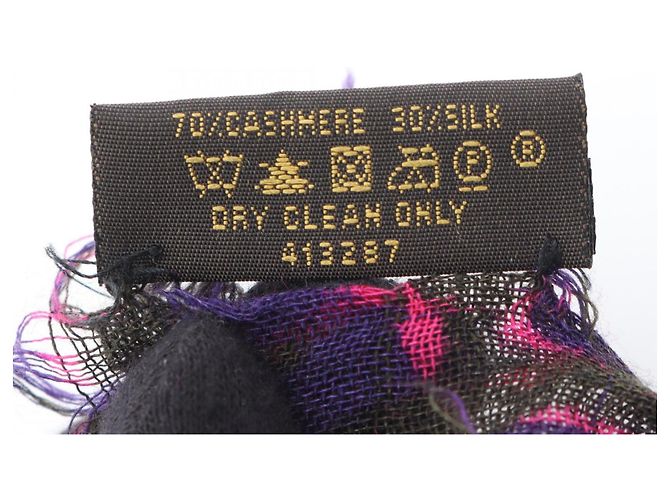 Seiden- und Kaschmirschal von Louis Vuitton Schwarz Lila - Ansicht 3