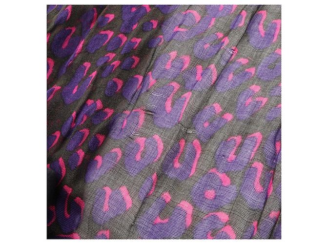 Seiden- und Kaschmirschal von Louis Vuitton Schwarz Lila - Ansicht 9
