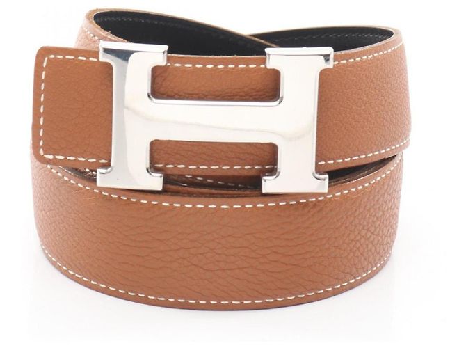 Hermès Constance H Gürtel Braun Schwarz - Ansicht 10