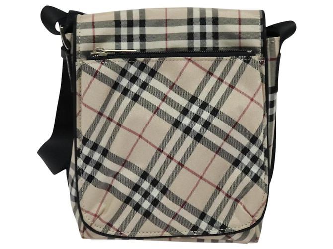 Burberry Nova Check Etichetta Blu Nylon Beige - vista 2