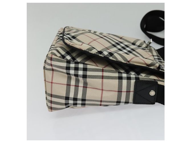 Burberry Nova Check Etichetta Blu Nylon Beige - vista 4