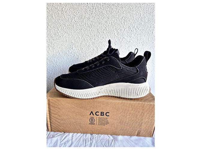 Autre Marque Sneakers neri in tela e camoscio Nero - vista 2