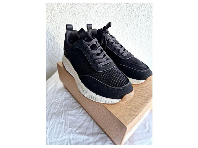 Autre Marque Sneakers neri in tela e camoscio Nero - vista 3