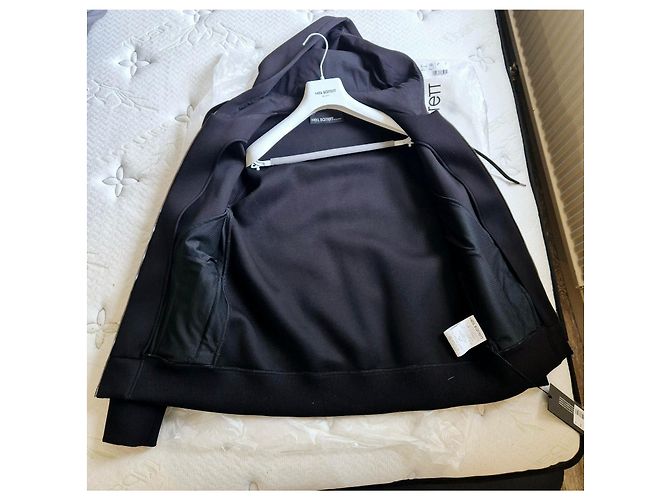 Schwarzer Zip-Hoodie von Neil Barrett mit weißen Blitzen - Ansicht 2