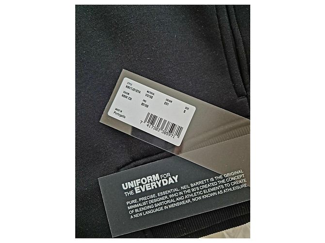 Schwarzer Zip-Hoodie von Neil Barrett mit weißen Blitzen - Ansicht 3