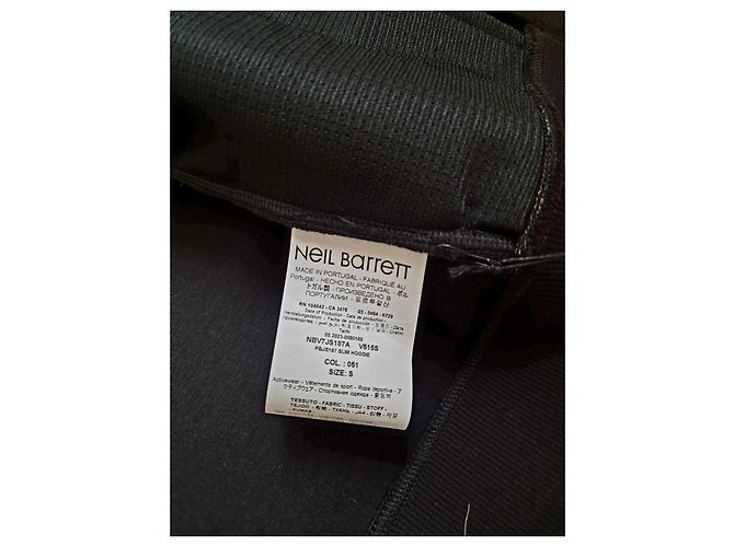 Schwarzer Zip-Hoodie von Neil Barrett mit weißen Blitzen - Ansicht 5