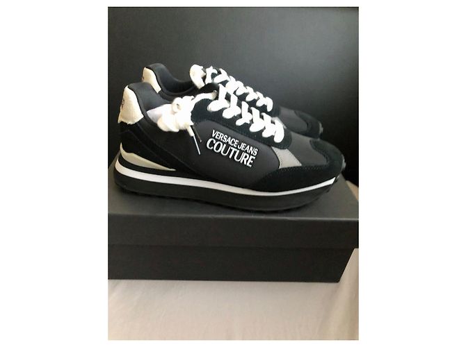 Sneaker Versace Jeans Couture neri in camoscio e nylon Nero Bianco - vista 3