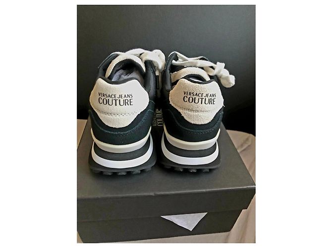 Sneaker Versace Jeans Couture neri in camoscio e nylon Nero Bianco - vista 4