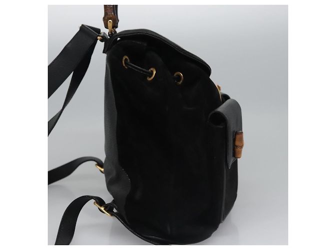 Gucci Vintage Bamboo Suede Medium Nero - vista 4