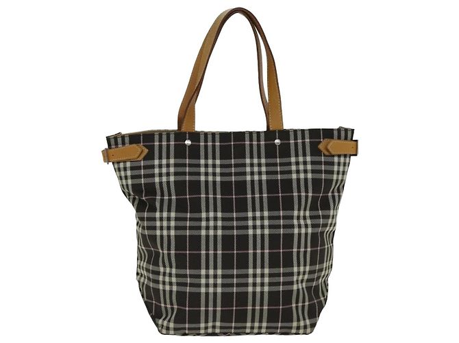 Burberry Nova Check Etichetta Blu Nylon Marrone - vista 2