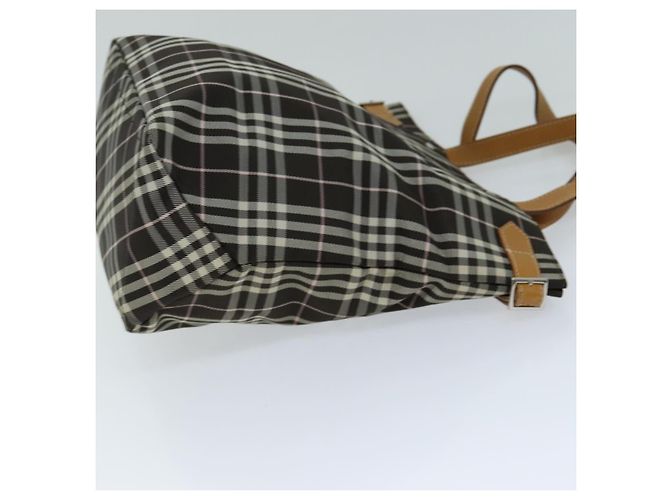 Burberry Nova Check Etichetta Blu Nylon Marrone - vista 3