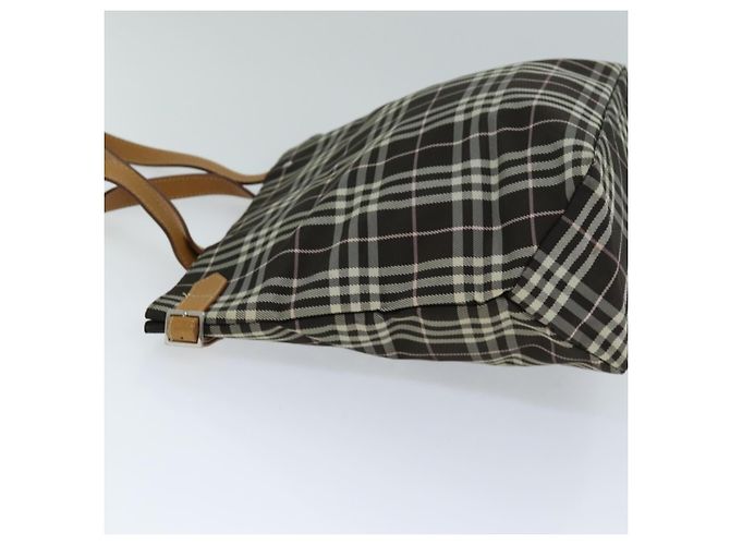 Burberry Nova Check Etichetta Blu Nylon Marrone - vista 4