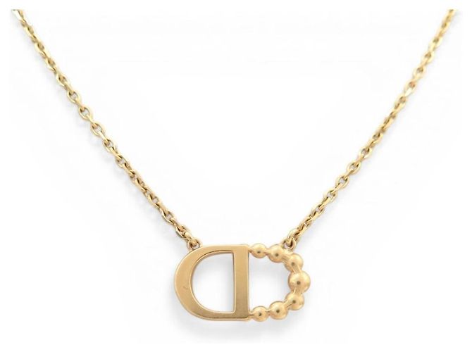Christian Dior NUOVO COLLIER DIOR 30 MONTAIGNE LOGO CD IN PERLE DI METALLO DORATO D'oro - vista 4