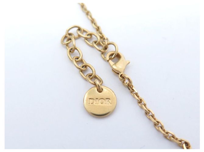 Christian Dior NUOVO COLLIER DIOR 30 MONTAIGNE LOGO CD IN PERLE DI METALLO DORATO D'oro - vista 5