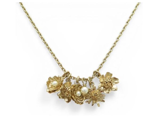 NEUE DIOR-HALSKETTE MIT BLUMEN-CHARMS AUS GOLDMETALL - Ansicht 2