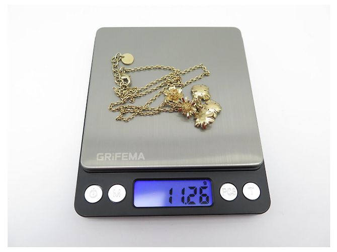 NEUE DIOR-HALSKETTE MIT BLUMEN-CHARMS AUS GOLDMETALL - Ansicht 5