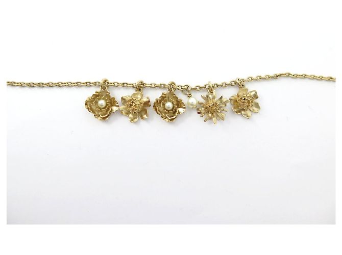 NEUE DIOR-HALSKETTE MIT BLUMEN-CHARMS AUS GOLDMETALL - Ansicht 6